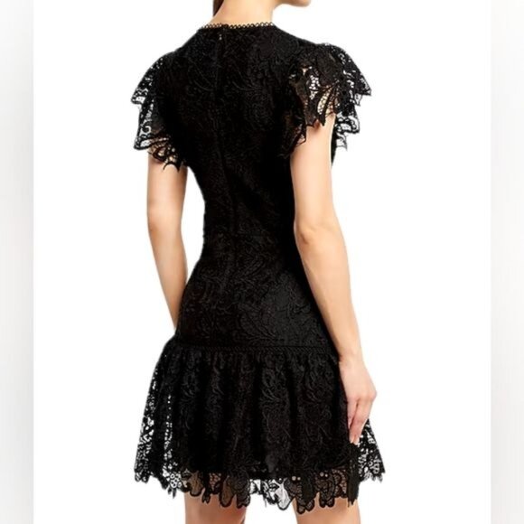 EXPRESS  Flutter Sleeve Lace Mini Dress - Picture 3 of 11